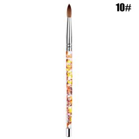 7 Sizes Nail Art Brush For Acrylic Powder Nylon Manicur (Option: Gold10)