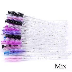 Hot Selling Crystal Acrylic Eyelash Brush (Option: White rodmixed-50PCS)