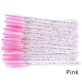 Hot Selling Crystal Acrylic Eyelash Brush (Option: Color rodpink-50PCS)