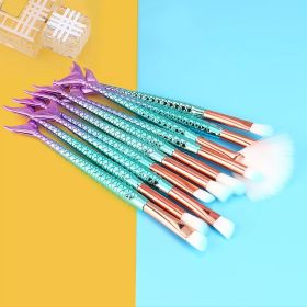 Gradient Mermaid Makeup Brush Set (Option: 10pieces of mermaid)