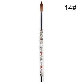 7 Sizes Nail Art Brush For Acrylic Powder Nylon Manicur (Option: White14)