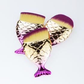 Small Mermaid Tail Makeup Foundation Brush (Option: Purple gold)