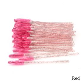 Hot Selling Crystal Acrylic Eyelash Brush (Option: Red1-50PCS)