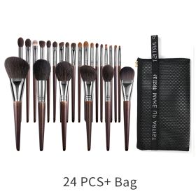 Animal Hair Eyeshadow  Primer Beginner Portable Makeup Brush Set (Option: As shown-24full sets)