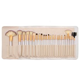 12 Creamy White Makeup Brush Set Fanshaped 24 Champagne Cosmetics Synthetic Hair (Option: 24extra packs)