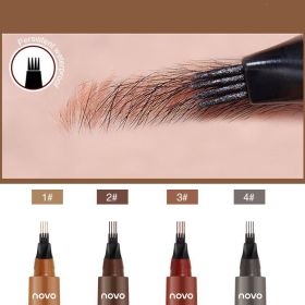 Four-forked Liquid Eyebrow Pencil Three-dimensional Long-lasting (Option: 4grey)