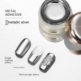 Manicure Metalic Glue Gold And Silver Color French Painting (Option: Liquid Metalic Glue Silver 8G)