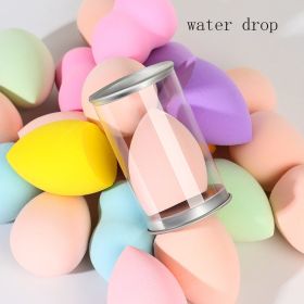 Beveled Sponge Puff Water Drop Makeup Egg (Option: Random color-Water drop tinplate box)