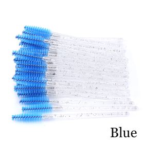 Hot Selling Crystal Acrylic Eyelash Brush (Option: White rodblue-50PCS)