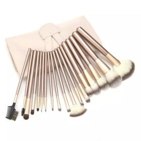 12 Creamy White Makeup Brush Set Fanshaped 24 Champagne Cosmetics Synthetic Hair (Option: 18extra packs)