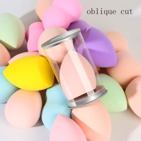 Beveled Sponge Puff Water Drop Makeup Egg (Option: Random color-Oblique cut tinplate box)