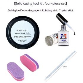 Solid Glue Kit Solid Glue Heating Lamp Rub Crystal Stick Wear Nail Tool (Option: Solid Glue Four Piece Set)