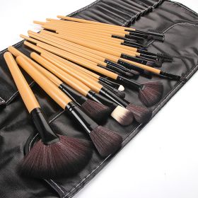 Shadowing 24 Makeup Brushes Set, Brownnatural Wood (Option: Wood color)