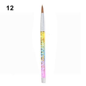 7 Sizes Nail Art Brush For Acrylic Powder Nylon Manicur (Option: Rainbow12)