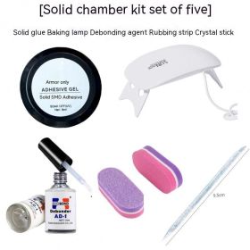 Solid Glue Kit Solid Glue Heating Lamp Rub Crystal Stick Wear Nail Tool (Option: Solid Glue Five Piece Set)