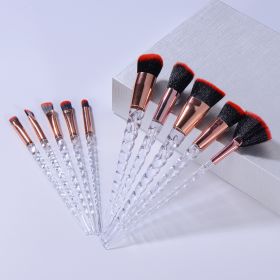 Nylon Plastic White Spiral Makeup Brush (Option: Black-10PCS)