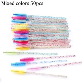 Hot Selling Crystal Acrylic Eyelash Brush (Option: Mixed1-50PCS)