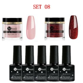 Mtssii 10g Dipping Nail Powder Set Matte Nail Glitter Dippin (Option: Burgundy)