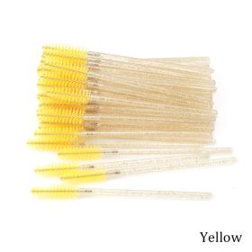 Hot Selling Crystal Acrylic Eyelash Brush (Option: Yellow1-50PCS)