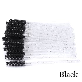 Hot Selling Crystal Acrylic Eyelash Brush (Option: White rodblack-50PCS)