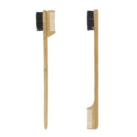 Bamboo Wood Eyebrow Brush Double-headed Three-headed Natural Material Eyebrow Sweep And Eyelash Comb (Option: Combination set)