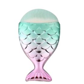 Gradient Mermaid Makeup Brush Set (Option: Large fish)