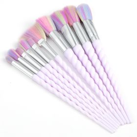 10PCS Makeup Brushes Kit Beauty Foundation Blending Blus (Option: 10white handle flower hair)