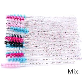 Hot Selling Crystal Acrylic Eyelash Brush (Option: Color rodmixed-50PCS)