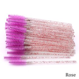 Hot Selling Crystal Acrylic Eyelash Brush (Option: Ed rodrose-50PCS)