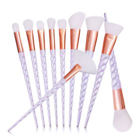 Makeup Brush Transparent Glitter Spiral Pattern (Color: White)