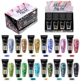 12 Color Extender Sequin Nail Enhancement Set (Option: Laser)