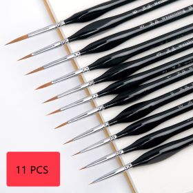 Black Wolf Fine Nail Art Student Line Pen (Option: Black-Set of11)