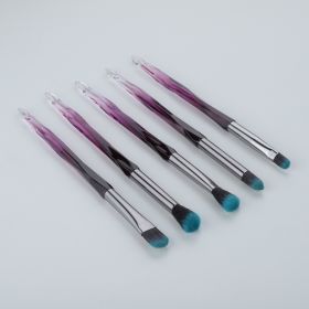 Eye Makeup Brush Eye Shadow Brush Set Beginner Nose Shadow Brush Soft Lip Brush (Option: Purple green-5PCS)