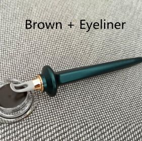 Silicone Eyeliner Brush Waterproof Drawing Aid (Color: Brown)