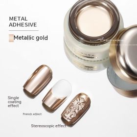 Manicure Metalic Glue Gold And Silver Color French Painting (Option: Liquid Metalic Glue Gold 8G)