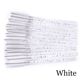 Hot Selling Crystal Acrylic Eyelash Brush (Option: White rodwhite-50PCS)