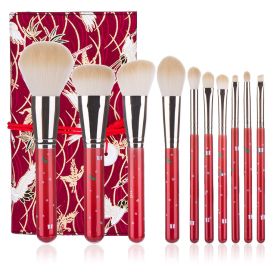 Christmas Portable Makeup Brush With Red Handle (Option: E)