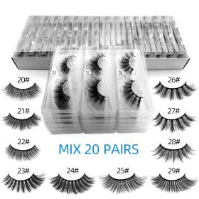 Natural Cross Type Fiber Eyelashes Set (Option: False eyelashes set-20pairs in a box)