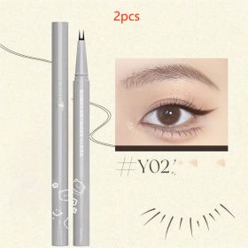 Forked Double Claw Lower Eyeliner (Option: 2grey brown 2pc)