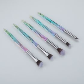 Eye Makeup Brush Eye Shadow Brush Set Beginner Nose Shadow Brush Soft Lip Brush (Option: Green brown-5PCS)