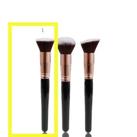 Flat Head Bevel Three Piece Portable Makeup Brush (Option: No 1)