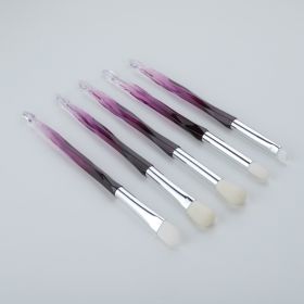 Eye Makeup Brush Eye Shadow Brush Set Beginner Nose Shadow Brush Soft Lip Brush (Option: Purple white-5PCS)