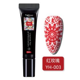 For Nail Beauty Salon Printing Glue Colored Drawing Glue Steel Plate Transfer Adhesive UV Polish Phototherapy Plastic (Option: YH003 Red Rose)